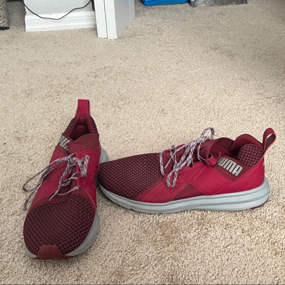 Puma Burgundy and Gray Sneakers